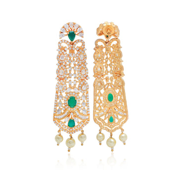 Heeramandi Square Shaped Kundan Stud Earrings