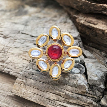 Adjustable Kundan Ring