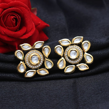 Square Shaped Kundan Stud Earrings